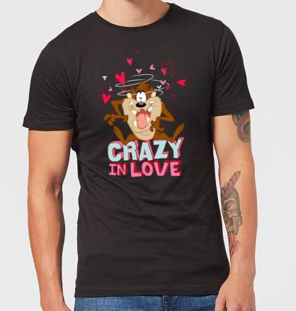 Looney Tunes Crazy In Love Taz Men's T-Shirt - Black - XL