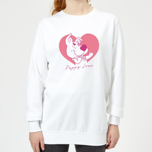 Scooby Doo Puppy Love Women's Sweatshirt - White - XS