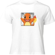 Pokémon Pokédex Charmander #0004 Women's Cropped T-Shirt - White - L