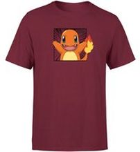 Pokémon Pokédex Charmander #0004 Men's T-Shirt - Burgundy - L