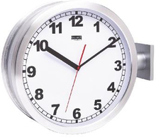 Balance Dubbelsidig Station Clock 38 cm Analog Silver/Vit