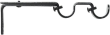 Gardinstångshållare - dubbel ø 19 mm Svart