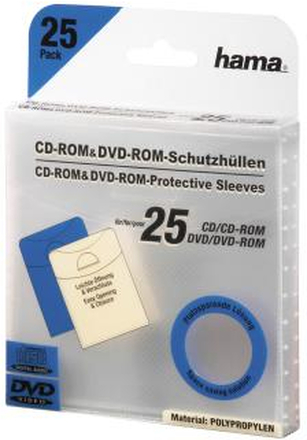 HAMA CD DVD-Ficka I PP Transparent 25-Pack