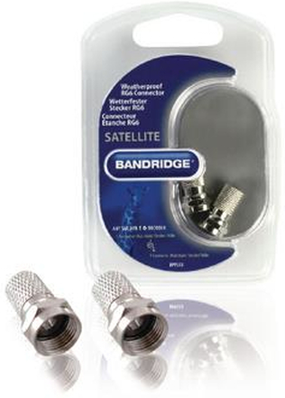 Bandridge F-kontakt vädersäker RG6 Hane Silver