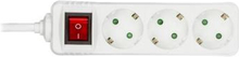DELTACO Power Strip | Power strip | Power Switch | CEE 7/7 - CEE 7/4 | 3m | White
