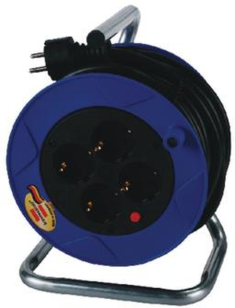 Brennenstuhl Garant kompakt kabelupprullare (15 m kabel i svart, tillverkad av specialplast, för inomhusbruk, tillverkad i Tyskland)