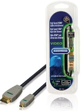 Bandridge High Speed HDMI Kabel med Ethernet HDMI Kontakt - HDMI Micro Hane 2.00 m Blå