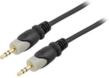 DELTACO 3.5mm Audio Cable | 3,5mm tele - 3,5mm tele | Connection cable | 1m | Black