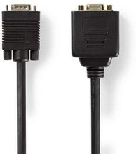 Nedis VGA-kabel | VGA Hane | 2x VGA hona | Guldplaterad | Maximal upplösning: 1280x768 | 0.20 m | Rund | ABS | Svart | Plastpåse