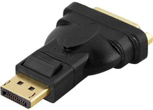 DELTACO DisplayPort (M) to DVI-D (F) Adapter | DisplayPort - DVI-D | Max 1920x1080 60Hz | Black