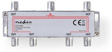 Nedis CATV Splitter | 5 - 1000 MHz | inkopplingsförlust: 10.0 dB | Antal utgångar: 6 | 75 Ohm | Zinc