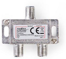 Nedis Satellite Combiner | 5-862 MHz | 950-2400 MHz | 75 Ohm | Strömpass | Zinc | Silver
