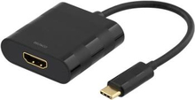 Adapter USB 3.1 Typ C hane -> HDMI 19 pin hona, 4K, svart