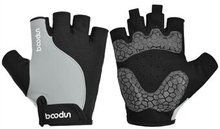 BOODUN 2111418 Half Finger Absorbing Padded Cycling Gloves Magic Tape Quick Taking-Off Design Road B