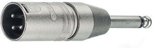Neutrik XLR Adapter XLR 3p hane - 6,35 mm, hane Silver