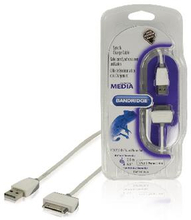 Bandridge Synk och Laddningskabel Apple Dock 30-Pin - USB A hane 2.00 m Vit