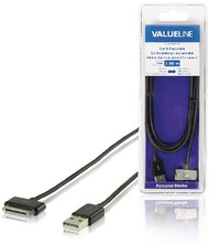 Valueline Synk och Laddningskabel Apple Dock 30-Pin - USB A hane 2.00 m Svart