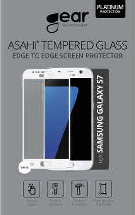 GEAR Härdat Glas 3D Full Cover Vit Samsung S7