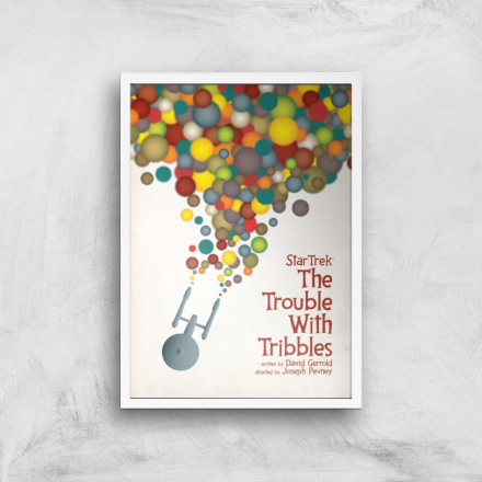 The Trouble With Tribbles Giclee - A2 - White Frame