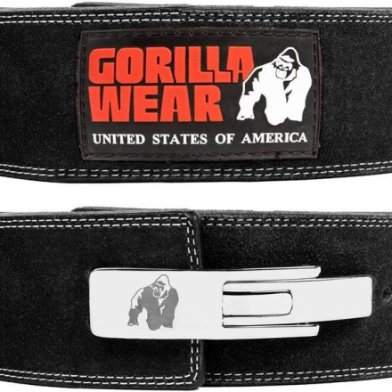 Gorilla Wear 4 Inch (10cm) Lever Belt, svart lærbelte