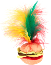 Katzenspielzeug Crinkle Burger mit Federn - 1 Stück