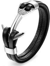 High XP1 armbånd i rustfri stål og læder.