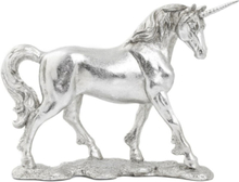 Silverfärgad Enhörning Figur 22 cm