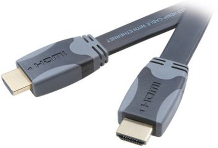 Vivanco Vivanco HDMI High Speed Ethernet kabel, fladt/guld, 0.75 m