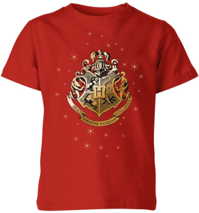 Harry Potter Star Hogwarts Gold Crest Kids' T-Shirt - Red - 7-8 Years