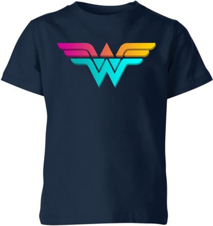 Justice League Neon Wonder Woman Kids' T-Shirt - Navy - 9-10 Years - Navy
