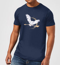 Harry Potter Hedwig Broom Men's T-Shirt - Navy - M