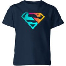 Justice League Neon Superman Kids' T-Shirt - Navy - 3-4 Years - Navy