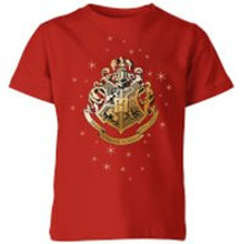 Harry Potter Star Hogwarts Gold Crest Kids' T-Shirt - Red - 3-4 Years