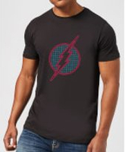 Justice League Flash Retro Grid Logo Men's T-Shirt - Black - S