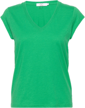 Cc Heart Basic V-Neck T-Shirt T-shirts & Tops Short-sleeved Grønn Coster Copenhagen*Betinget Tilbud