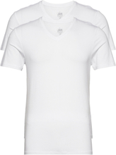 Jbs 2-Pack V-Neck Bamboo T-shirts Short-sleeved Hvit JBS*Betinget Tilbud