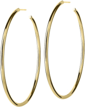 Hoops Earrings Gold Large Accessories Kids Jewellery Earrings Hoops Gull Edblad*Betinget Tilbud
