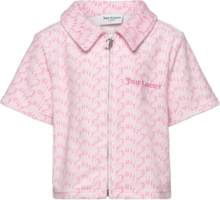 Mindy Monogram Towelling Short Sleeve Shirt Tops Shirts Short-sleeved Pink Juicy Couture