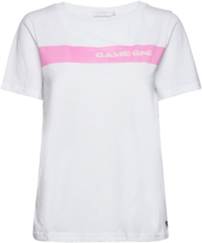 T-Shirt With Game On Print T-shirts & Tops Short-sleeved Hvit Coster Copenhagen*Betinget Tilbud
