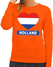 Oranje Holland hart vlag sweater dames