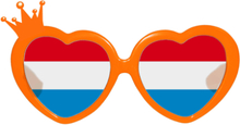 Oranje bril met hartjes montuur