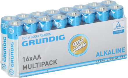 16x Grundig AA batterijen alkaline 1.5 V