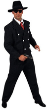 Verkleedkleding Zwart heren gangster kostuum