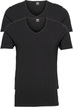 Jbs 2-Pack T-Shirt V-Neck Gots T-shirts Short-sleeved Svart JBS*Betinget Tilbud
