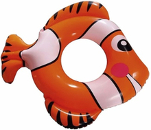 Opblaasbare oranje vis zwemband 80 cm