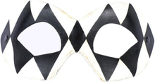 Feestmasker Venetiaanse harlekijn zwart/wit