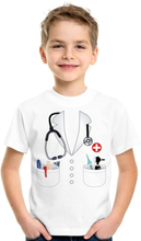 Dokters verkleedkleding t-shirt wit voor kinderen