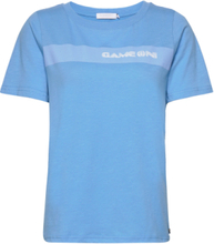 T-Shirt With Game On Print T-shirts & Tops Short-sleeved Blå Coster Copenhagen*Betinget Tilbud
