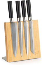 Knivblock diagonalt, magnetiskt, för 4-6 knivar, bambu, ädelstål