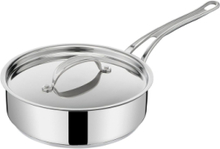"Jamie Oliver Cook's Classics Sautepan 24 Cm / 3,3 L. W. Lid Stainless Steel Home Kitchen Pots & Pans Tractor Boilers & Sauteuse Silver Jamie Oliver Tefal"